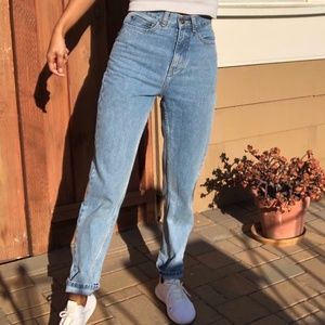 High waisted Light blue denim jeans